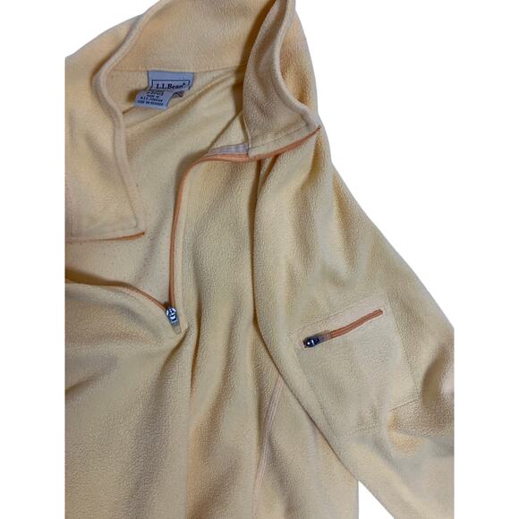 L.L. Bean Pastel Yellow 1/4 Zip Fleece Women’s Small | Cozy Pullover Lightweight - Picture 3 of 5